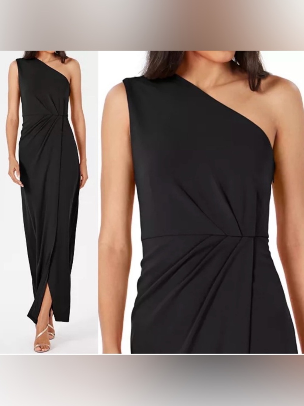 NEW CALVIN KLEIN black one shoulder grecian style formal
Gown Dress size 12